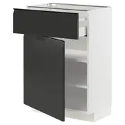 METOD / MAXIMERA base cabinet with drawer/door, white/Upplöv matt anthracite, 60x37x80 cm