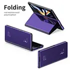For Samsung Galaxy Z Fold 6 5 4 Mirror Electroplated Stand Shockproof Case Cover