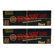 40 Pack Raw Black King Size Cones Pre Rolled Ultra Fine Natural Unrefined Paper