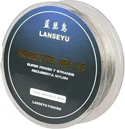 100 Meter 0.3mm Fishing Stee Wire Nylon Coated 1x7 Stainless Steel Leader Wire Super Soft Fishing Wire Lines 13 Pound Test