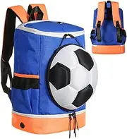 Youth Soccer Backpack - Basketball Storage Backpack | Football Backpack with Ball & Shoe Compartment | Large Capacity Volleyball Backpack | Sports Backpack for Hiking Camping Running