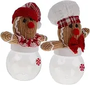 NOLITOY 2pcs Christmas Gingerbread Jar Candy Container Gingerbread Man Food Jar