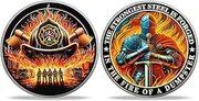 RYUKENLM Inspirational Firefighter Knight Challenge Coin- Symbol of Courage, Strength, and Teamwork – Thank You Gift Coins for Firefighters and Heroes