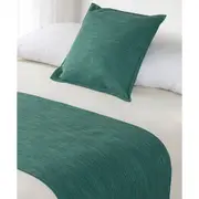 Jason Commercial Linen Look Polyester 330gsm Reversible Bed Runner Decor Teal