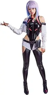 [Cosplay.fm] Women’s Cosplay Costume PU leather Bodysuit Set Punk Bodysuit