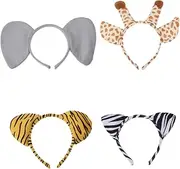 [KICHOUSE] Cute Animal Ear Hair Hoops 4pcs Giraffe Ears Headband for Boys and Girls Cosplay Party
