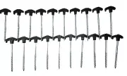 Heavy Duty 8 Inch Screw in Tree Tent Stakes Kit Black 20 Pack