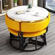 Exquisite Modern Dining Table and Chair Set for Office Reception Room Club and Home Kitchen Living Room Bar Balcony Bedroom Library Billiard Hall Yellow Color Scheme