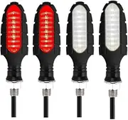 Indicators Flowing Turn Signal Motorcycle Turn Signals Smoke Lens Turn Signal Light 5LED 12V Amber Blinker Indicator Lamp Universal M8 Bolt Turn Signal Indicator(2DRL and 2 Brake)