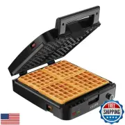 KRUPS 4-Slice Belgian Waffle Maker: Stainless Steel, 5 Browning Levels, Audib