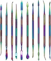 SKMZ 10Pack Large Size Stainless Steel Wax Carvers Tool Set Spatula Double Ended Rainbow Kit for production wax figures clay sculptures and pottery handmade artworks