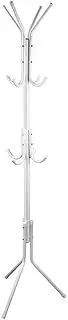 12 Hook 3-Tier Hat Coat Clothes Rack Umbrella Stand Tree Style Steel Hanger (White)