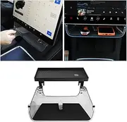 Center Console Organizer Tray for Tesla Model Y Accessories 2024-2020 Model 3 2023-2016, Magnetic Under Screen Storage Box Behind Screen Tray, Dashboard Organizer Tissue Holder, Easy Install