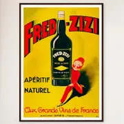 Galrie Fred Zizi Vintage Art Deco Apertif Poster (1932) Timeless Elegance Home Décor, Black Frame, A1 60 x 84cm (23 x 33inch)