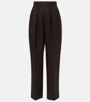 [Loro Piana] Loro Piana High-rise linen straight pants AU 10 brown