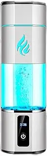 hxoity Hydrogen Water Bottle Generator Hydrogen-Rich Water Bottle Portable Hydrogen Water Alkaline Ionizer Make Hydrogen Content Up to 5000 PPB USB Rechargeable 300ML(Silver)