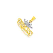 9ct Two Tone 'princess' Pendant