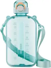 24 Oz Flat Square Water Bottle Travel Flask Portable BPA Free Leakproof Large