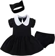 Fairy Sassy Baby Toddler Girl Dress with Bloomer Short Halloween Movie Costume with Diaper Cover