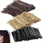 Bobby Pins for Women, Brown Wavy Hair Pins, Medium Size with Storage Jar, Strong Grip
