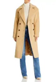Aqua Duster Trench Coat Med Beige Size M