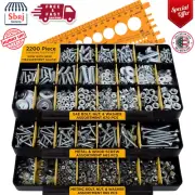2201 Piece Hardware Assortment Kit with Screws, Nuts, Bolts & Washers 3 Trays US
