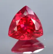 20x20 MM Natural Mozambique Blood Red Ruby Trillion Loose Gemstone GIT Certified