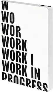 nuuna Notebook A5+ | Graphic L - Work In Progress | Dotted Journal | 3.5 mm Dot Grid | 256 Numbered Pages | 120 g Premium Paper | Leather White | Made in Germany