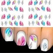 Colorful Beauty Leopard Water Transfer Stickers Nail Art Tips Feather Decals