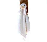 Levi and Emmie Ivory Goose Plush Feather Knit Lovey Security Blanket Blankie