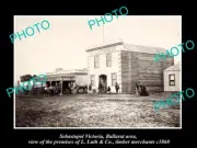 OLD LARGE HISTORIC PHOTO OF SEBASTOPOL BALLARAT VIC LUTHS TIMBER STORE c1860