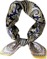 [CATIEBYE] 1Pc Elegant Silk Neck Scarf for Women Square Kerchief with Floral Print for Flight Attendants Office Use and Special Occasions Luxurious Touch Stylish Accessory