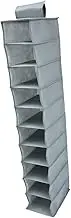 Mobestech Hanging Closet Organizer Non Woven Storage Pouch for Wall and Door Layers for Shoes Hats Clothes Stylish and Home Organizer Grey