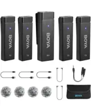 BOYA Wireless Lavalier Microphones for Cameras Camcorder DSLR Computer - BY-W4
