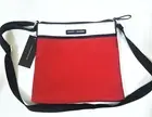 NEW TOMMY HILFIGER RED+WHITE+BLUE CANVAS STRAP,GOLD ACCENT,NYLON CROSSBODY, BAG
