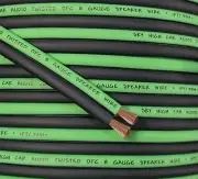 10' feet OFC TRUE 8 Gauge AWG GR/BK Oxygen Free Speaker Wire Car Home Audio
