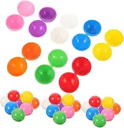 Yardenfun 40 Pcs One-Piece Open Ball Colorful Ball 8 Colors Optional Box Ball Open Cover Ball Hollow 40pcs Snowglobe Beer Siamese Crafts Plastic