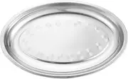 GRIRIW Oval Stainless Steel Serving Tray Food Plate for Fish Seafood Appetizers Versatile Oval Platter for Home Restaurant Parties for Entrees Desserts