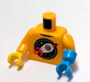 Lego - Minifigure Torso - Bright Orange, Rocket Ship, Blue Prosthetic Hand