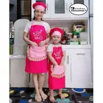 圍裙廚師帽兒童和成人蕾絲口袋模型兒童圍裙定制名稱烹飪圍裙兒童圍裙兒童圍裙最佳品質溢價