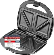Emerio Double Sandwich Maker, BPA-Free, Classic Shape for Triangular Sandwich, Easy to Clean, Non-Stick Coating, Heats Up Quickly, 750 Watt