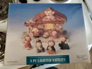 Lighted Nativity Scene 8 Piece Set With Manger BRAND NEW IN BOX Nativity Scene