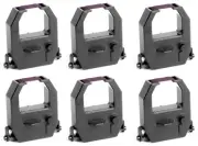 (6 Pack) Amano PIX and TCX Time Clock Replacement Ribbon Cartridge, Purple Ink