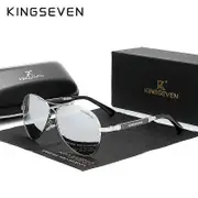 KINGSEVEN 2022 New Trend Quality Titanium Alloy Men's Sunglasses Polarized Sun glasses Women Pilot Mirror Eyewear Oculos de sol Mirror silver Orignal