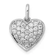 14k White Gold 1/2 Ct. Lab Grown Diamond VS/SI+ G+ Cluster Heart Pendant