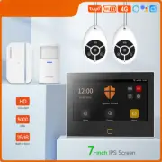 7 inch Wireless Burglar Kit Tuya Smart Home Security Alarm System Built-in Siren