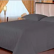 Beddecor 100% Egyptian Cotton Flat Sheet – 800 Thread Count, Luxurious Stripe Pattern, Soft & Breathable – 1 Piece (Dark Grey, California King)