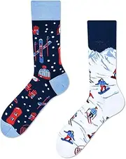 [Many Mornings] Alpine Ski Mismatched Socks