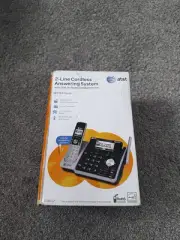 AT&T 2 Line Telephone Answering Machine System 2 Cordless Phones TL88102 NEW