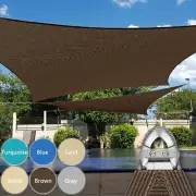 16ft Outdoor Rectangle Shade Sail with A-Ring Patio Garden Pool Sun Canopy Cover